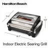 Hamilton Beach 25361 Searing Grill 118 in. Stainless Steel Indoor Grill with Non-Stick Plates and Lid Window