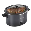 Hamilton Beach 33191 10 Qt. Black Slow Cooker with Folding Handles