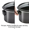 Hamilton Beach 33191 10 Qt. Black Slow Cooker with Folding Handles