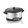 Hamilton Beach 33463 6 Qt. Programmable Silver Slow Cooker with Temperature Settings