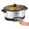 Hamilton Beach 33463 6 Qt. Programmable Silver Slow Cooker with Temperature Settings