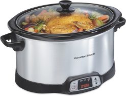 Hamilton Beach 33480 Programmable Slow Cooker with Three Temperature Settings, 8-Quart, Silver
