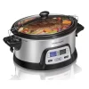 Hamilton Beach 33861 FlexCook 6 Qt. Silver Programmable Slow Cooker with Temperature Controls