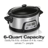 Hamilton Beach 33861 FlexCook 6 Qt. Silver Programmable Slow Cooker with Temperature Controls