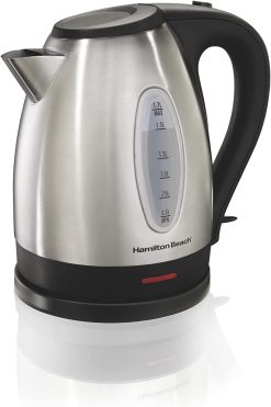 Hamilton Beach Electric Tea Kettle, Water Boiler & Heater, 1.7 L, Cordless, Auto-Shutoff and Boil-Dry Protection, Stainless Steel (40880)