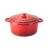 Hamilton Beach HAR101RD 5.5 Quart Enameled Cast Iron Covered Round Dutch Oven Pot, Red