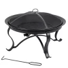 Hampton Bay OFW284R-HD Sadler 30 in. x 19 in. Round Steel Wood Burning Fire Pit in Rubbed Bronze