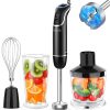 KOIOS Upgraded Immersion Hand Blender, 800W Motor, 12-Speed, 4 in 1 and Turbo Mode, Splashproof Blender Shaft with 304 Stainless Steel Blade, Egg Whisk, BPA-Free 500ml Food Processor, 600ml Beaker