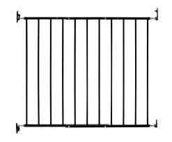 KidCo G2001 Safeway Top of Stairs Quick Release Baby Gate for Blocking Stairs or Hallways and Dividing Rooms, 42.5 x 30.5 Inches, Steel, Black