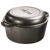 Lodge L8DD3 Cast Iron 5 Quart Double Dutch Oven