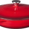 Lodge EC3CC43 3.6 Quart Red Enameled Cast Iron Covered Casserole