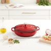 Lodge EC3CC43 3.6 Quart Red Enameled Cast Iron Covered Casserole