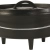 Lodge L10CO3 Cast Iron Camp Dutch Oven, 4-Quart