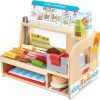 Melissa & Doug Wooden Slice & Stack Sandwich Counter with Deli Slicer – 56-Piece Pretend Play Food Pieces - Wooden Food Toys, Kitchen Play Food Set For Toddlers And Kids Ages 3+