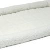 MidWest Quiet Time Fleece Dog Crate Mat, White Fleece, 48