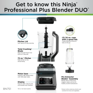 NINJA BN751 72 oz. Professional Plus Countertop Blender DUO with Auto-iQ