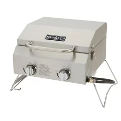 Nexgrill 820-0033 2-Burner Portable Propane Gas Table Top Grill in Stainless Steel