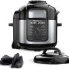 Ninja FD402 Stainless Ste Foodi 8qt. 9-in-1 Deluxe XL Pressure Cooker & Air Fryer-Stainless Steel/Black