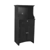 OSHOME 25603 Black Laminate Base with Laminate Top Microwave Cart (23.5-in x 15.75-in x 48-in)