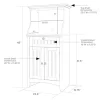 OSHOME 25603 Black Laminate Base with Laminate Top Microwave Cart (23.5-in x 15.75-in x 48-in)
