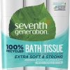 Seventh Generation White Toilet Paper 2-Ply 100% Recycled Paper, 24 Count of 240 Sheets Per Roll, Pack of 2 (Packaging May Vary)