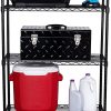 Seville Classics Solid Steel Wire Storage Unit Adjustable Shelves Organizer Rack for Home, Kitchen, Office, Garage, Bedroom, Closet, 5-Tier, 30 W x 14 D (New Model), Black