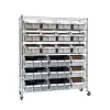 Seville Classics WEB678 48-in W x 14-in D x 52.5-in H 7-Tier Extra-Large NSF 21-Bin Rack