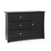 Storkcraft 03663-31B Crescent 3-Drawer Black Combo Dresser 33.1 in. H x 47.24 in. W x 16.73 in. D