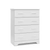 Storkcraft 03664-101 Brookside 4-Drawer White Dresser 39.76 in. H x 30.91 in. W x 16.73 in. D