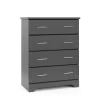 Storkcraft 03664-10G Brookside 4-Drawer Gray Dresser 39.76 in. H x 30.91 in. W x 16.73 in. D