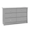 Storkcraft 03666-30F 6-Drawer Crescent Pebble Gray Dresser