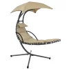 Sunnydaze Decor  Black Metal Frame Stationary Chaise Lounge Chair(s) with Off-white Cushioned Seat (HH-FLC-BEIGE)