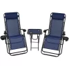 Sunnydaze Decor DL-996 2 Black Metal Frame Stationary Zero Gravity Chair(s) with Blue Sling SeatSunnydaze Decor DL-996 2 Black Metal Frame Stationary Zero Gravity Chair(s) with Blue Sling Seat