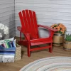 Sunnydaze Decor IEO-878 Red Wood Frame Stationary Adirondack Chair(s) with Solid Seat