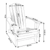 Sunnydaze Decor IEO-892 Navy Blue Wood Frame Stationary Adirondack Chair(s) with Solid Seat