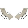 Sunnydaze Decor JON-596 2 Gray Metal Frame Chaise Lounge Chair(s) with Off-white Sling Seat