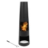 Sunnydaze Decor KF-591 49.25-in H x 14.25-in D x 14.25-in W Black Steel Chiminea