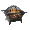 Sunnydaze Decor KF-65126WT 32-in W Bronze Steel Wood-Burning Fire Pit