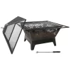 Sunnydaze Decor KF-65126WT 32-in W Bronze Steel Wood-Burning Fire Pit