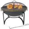 Sunnydaze Decor NB-130 26-in W Black Steel Wood-Burning Fire Pit