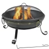 Sunnydaze Decor NB-147 25.75-in W Black Steel Wood-Burning Fire Pit