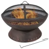 Sunnydaze Decor NB-154 25-in W Copper Steel Wood-Burning Fire Pit