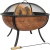 Sunnydaze Decor NB-550 32.25-in W Copper Steel Wood-Burning Fire Pit