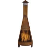 Sunnydaze Decor RCM-504 70-in H x 23.5-in D x 23.5-in W Orange Steel Chiminea