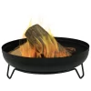 Sunnydaze Decor RCM-542 23.5-in W Black Steel Wood-Burning Fire Pit