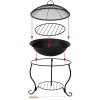 Sunnydaze Decor RCM-LG171 18.75-in W Black Steel Wood-Burning Fire Pit