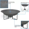 Sunnydaze Decor RCM-LG526 23.75-in W Silver Cast Iron Wood-Burning Fire Pit