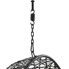 Sunnydaze Decor TF-597 Rattan Black Metal Frame Hanging Conversation Chair(s) with Off-white Cushioned Seat