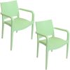 Sunnydaze Decor TLA-186-2PK 2 Stackable Green Plastic Frame Stationary Dining Chair(s) with Solid SeatSunnydaze Decor TLA-186-2PK 2 Stackable Green Plastic Frame Stationary Dining Chair(s) with Solid Seat