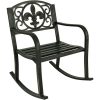 Sunnydaze Decor YUK-010 Black Metal Frame Rocking Chair(s) with Slat Seat